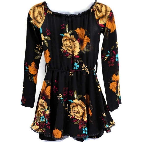 Yoins Romper Skort Floral Pom Poms Long Sleeve XXS - Picture 4 of 7